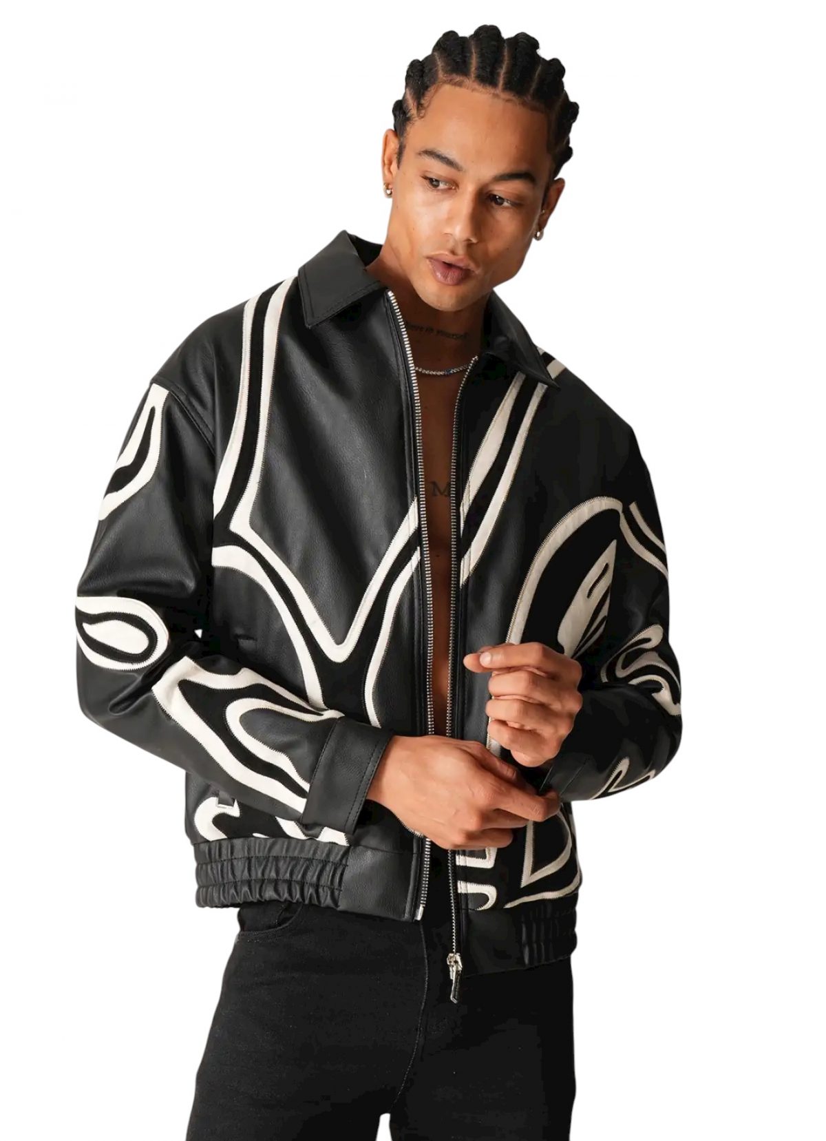 ⁦"Bold Leather Jacket"⁩ – תמונה ⁦3⁩