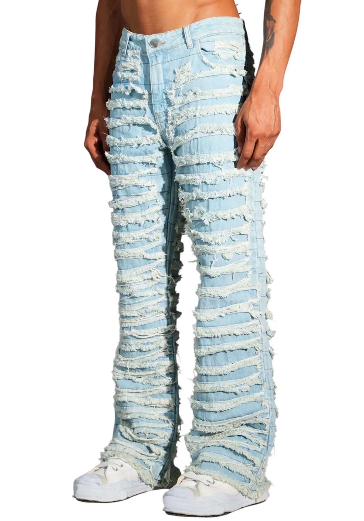 ⁦"Frayed Denim Trousers"⁩ – תמונה ⁦3⁩